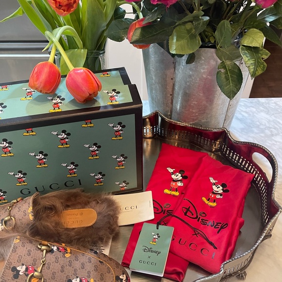 GUCCI X DISNEY Mini Vintage GG Supreme Monogram Mickey Mouse Fur Womens 37.5 - Picture 15 of 16